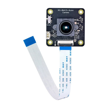 IMX415 camera module front view with lens and ribbon cable