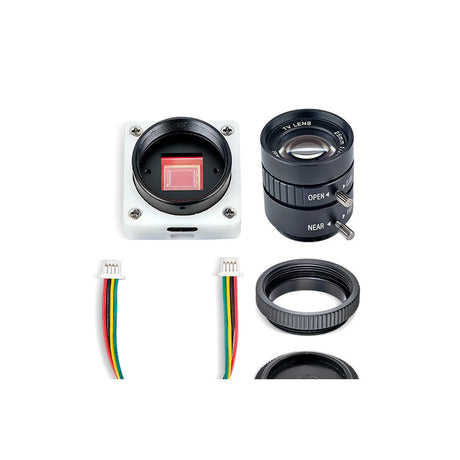 IMX577 camera body with separate 25 mm lens, adapter ring and cable