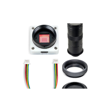 IMX577 camera body with long lens tube, adapter ring and cable